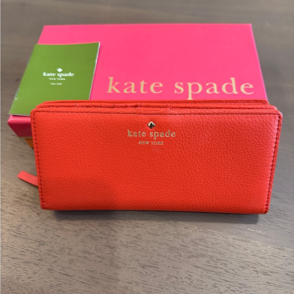 Kate Spade tomato red Leather Wallet - Picture 2 of 5